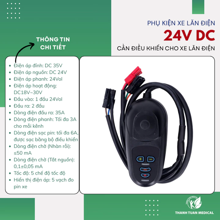 Tay điều khiển cho xe lăn điện 24V - Joystick điều khiển xe lăn điện dùng cho xe Lucass, Mạnh Phát..