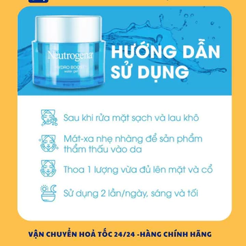 Kem dưỡng ẩm cấp nước Neutrogena Hydro Boost Cream 50ml, Kem dưỡng ẩm Neutrogena chuẩn Pháp