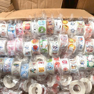 Cuộn 500 sticker hoạt hình ngộ nghĩnh, tem dán sticker hoạt hình nhiều mẫu mã cute lựa chọn