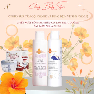 Combo Sữa tắm gội cho bé và dung dịch vệ sinh NeBiolina chiết xuất Yến mạch hữu cơ từ Ý Chai 200ml