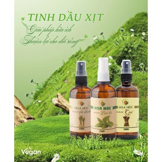 Chai Xịt tinh dầu Bạc Hà - Hoa Nén - Đuổi muỗi, chuột, côn tr.ùng, hương the mát - 100ml