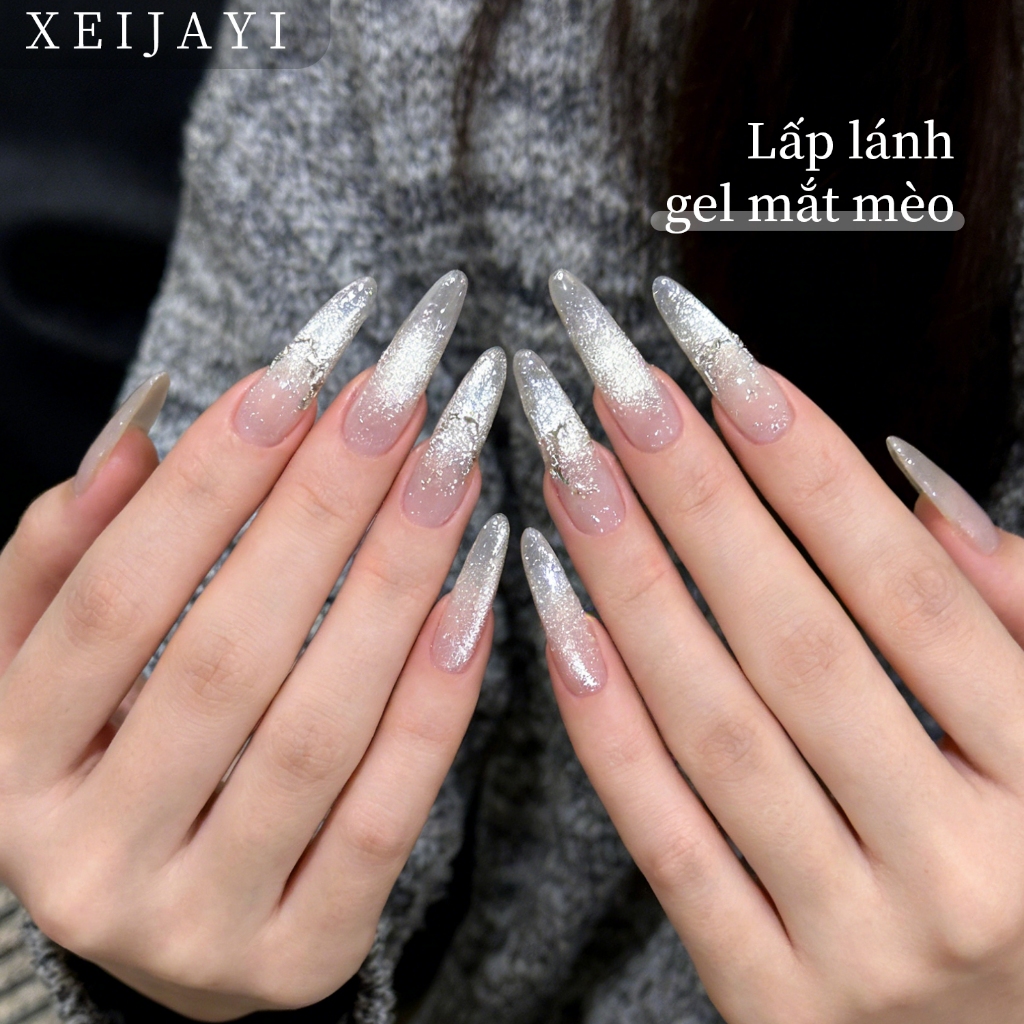 XEIJAYI 5g - Sơn móng tay dạng gel trắng siêu bóng hiệu ứng mắt mèo, thích hợp sử dụng tại salon và hàng ngày.