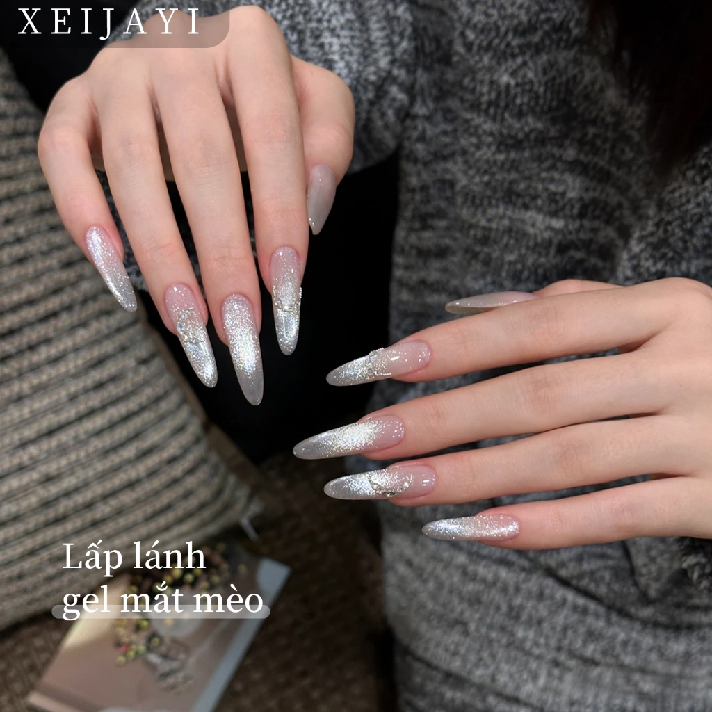 XEIJAYI 5g - Sơn móng tay dạng gel trắng siêu bóng hiệu ứng mắt mèo, thích hợp sử dụng tại salon và hàng ngày.