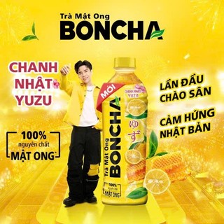 Thùng 24 chai trà mật ong Boncha vị chanh nhật Yuzu chai 450ml