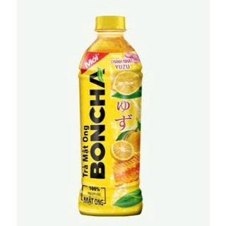 Thùng 24 chai trà mật ong Boncha vị chanh nhật Yuzu chai 450ml
