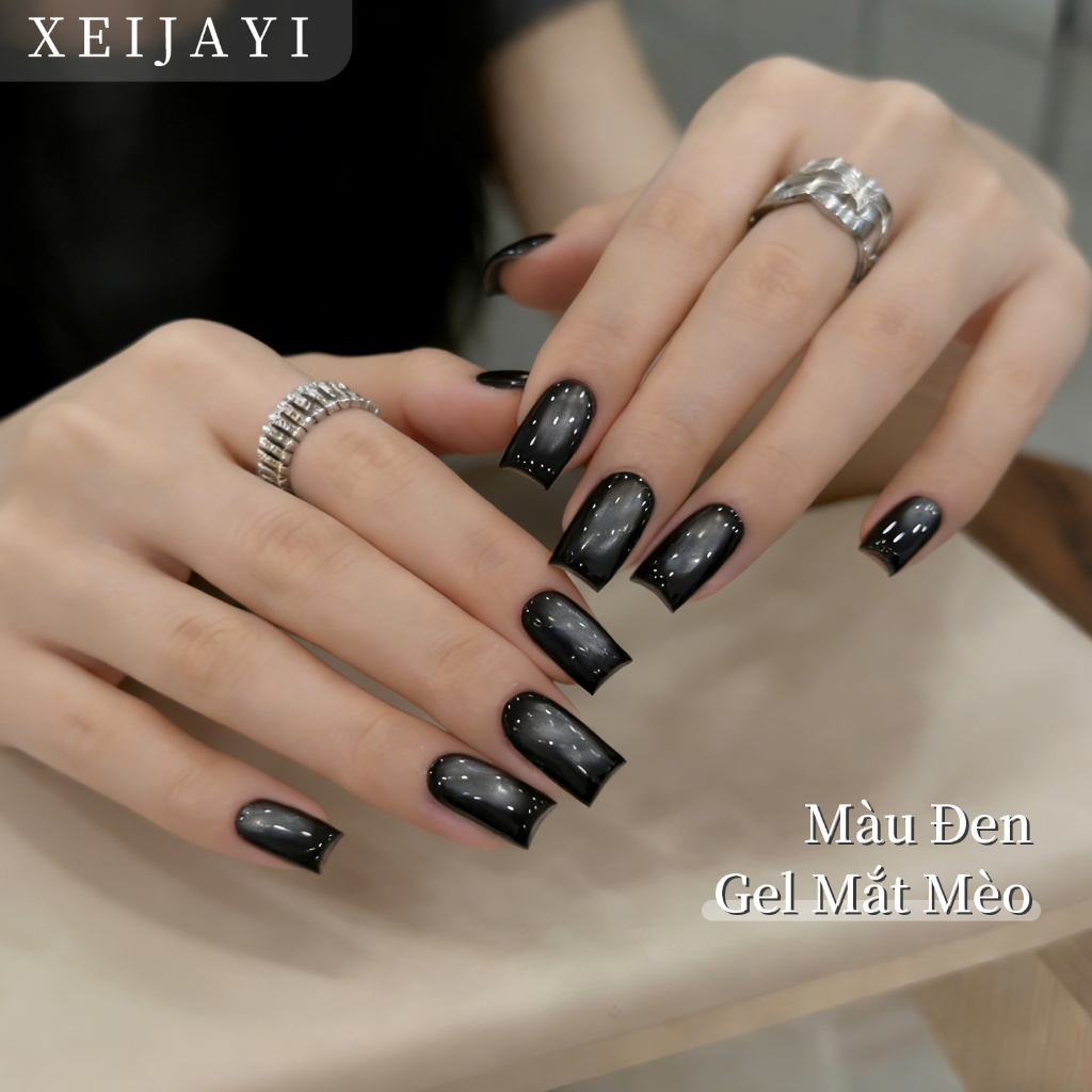 XEIJAYI 5g - Sơn móng tay dạng gel mắt mèo màu đen ngọc trai, thích hợp cho các tiệm nail và tự làm tại nhà.