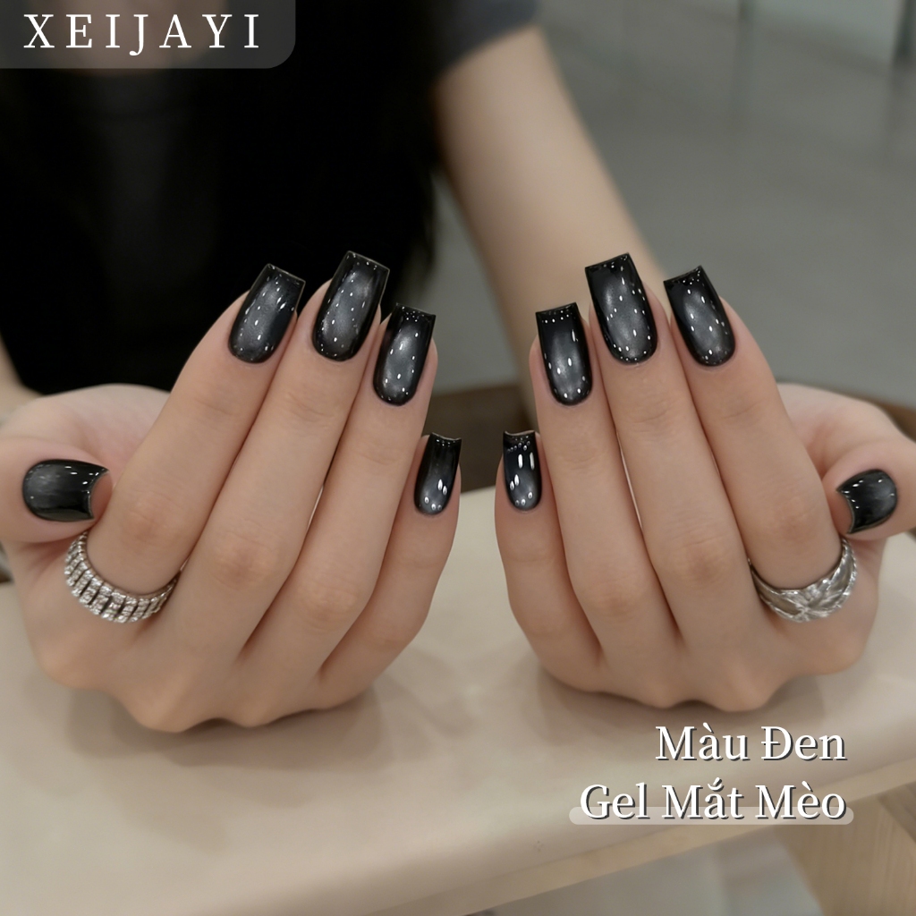 XEIJAYI 5g - Sơn móng tay dạng gel mắt mèo màu đen ngọc trai, thích hợp cho các tiệm nail và tự làm tại nhà.