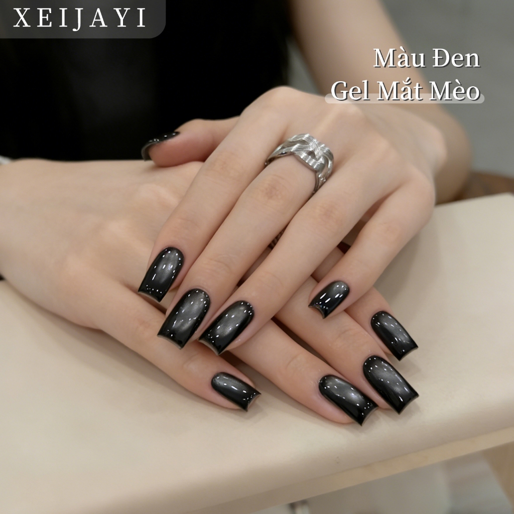 XEIJAYI 5g - Sơn móng tay dạng gel mắt mèo màu đen ngọc trai, thích hợp cho các tiệm nail và tự làm tại nhà.