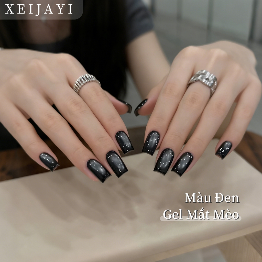 XEIJAYI 5g - Sơn móng tay dạng gel mắt mèo màu đen ngọc trai, thích hợp cho các tiệm nail và tự làm tại nhà.