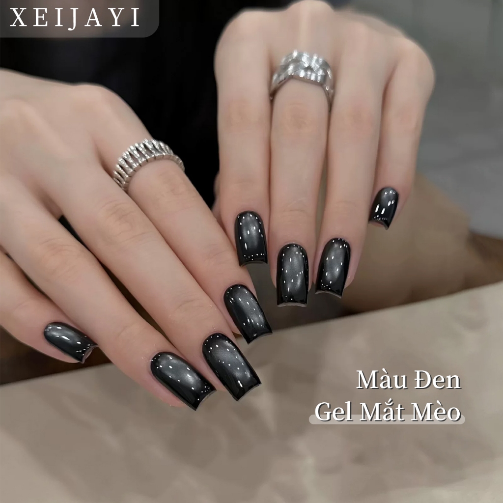 XEIJAYI 5g - Sơn móng tay dạng gel mắt mèo màu đen ngọc trai, thích hợp cho các tiệm nail và tự làm tại nhà.