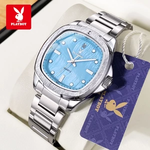 PLAYBOY Đồng hồ nữ Chính hãng Dây đeo bằng thép không gỉ có phát sáng Đơn giản Chống thấm nước 3529