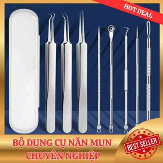 [DỤNG CỤ NẶN MỤN] Bộ dụng cụ nặn mụn chuyên mụn 8 món và 3 món, tặng kèm hộp, hỗ trợ lấy mụn đầu đen, mụn bọc