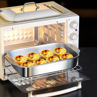 Khay inox đa năng có nắp đậy – dùng để bảo quản và chế biến thực phẩm như thịt nướng, cá hấp/nướng, nấu canh, làm bánh…