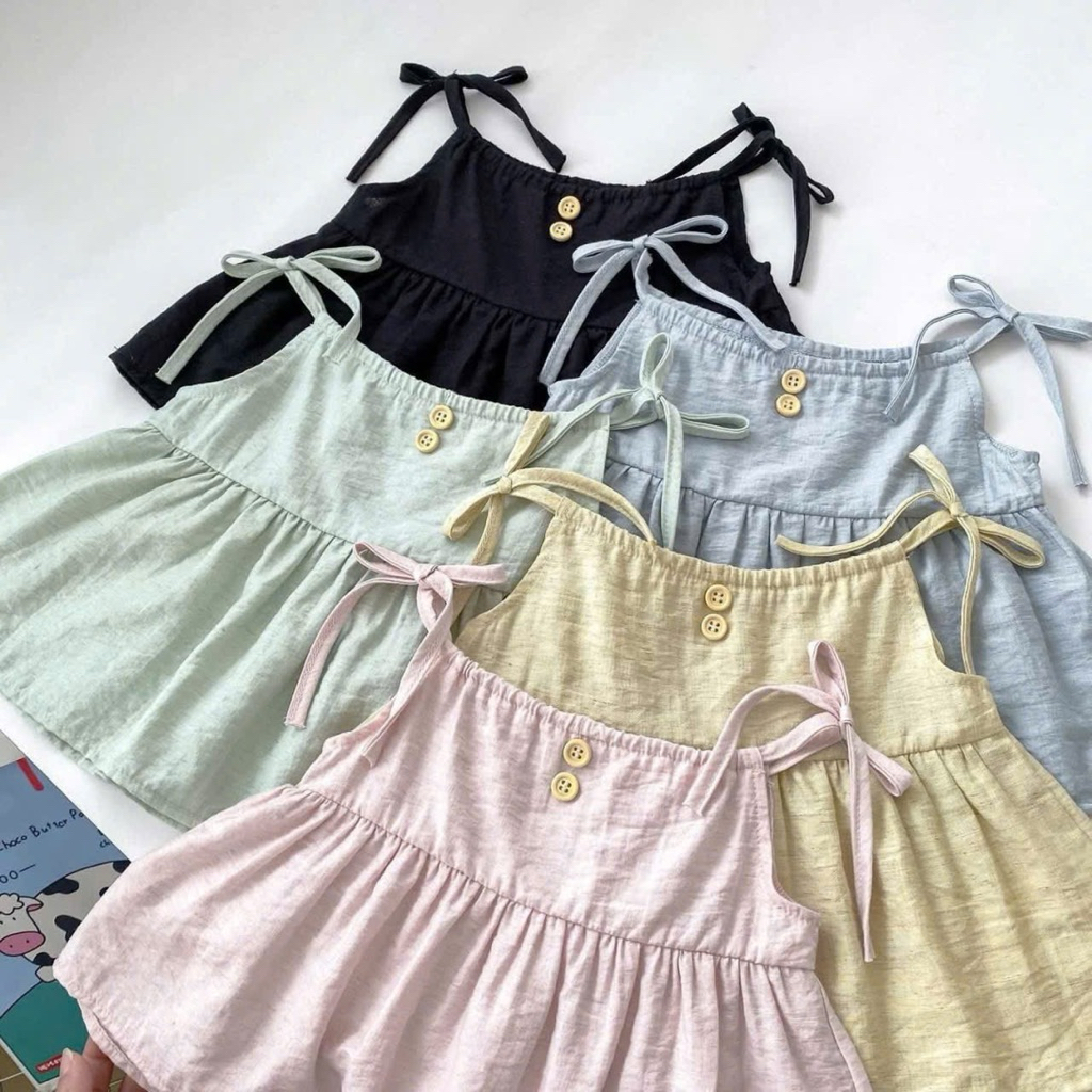 (Order) Bộ quần áo 2 dây vải mềm mỏng quần xuông mặc mùa hè mát dành cho bé gái