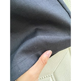 Quần short lưng tây ống rộng màu đen, vải LINEN TƯNG có ép mùng. JUNE LINEN #Q04JB