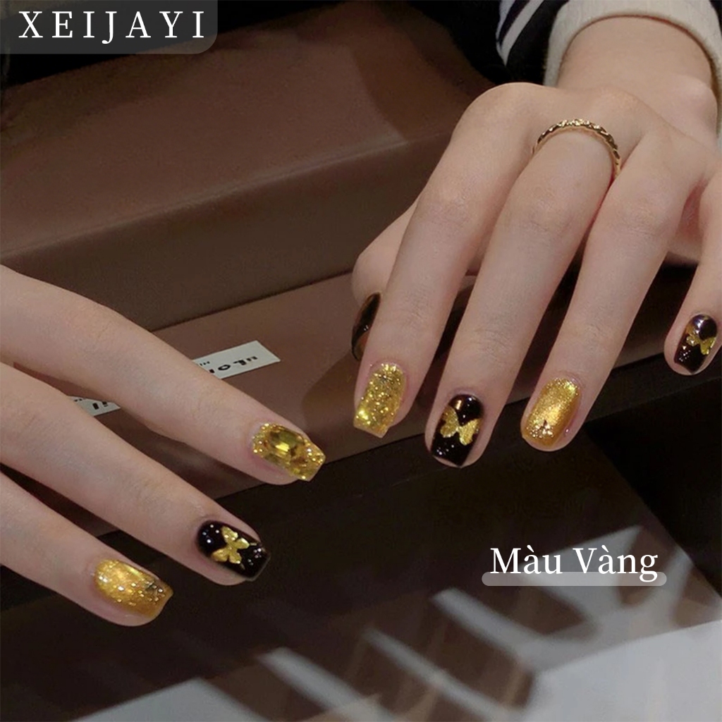 XEIJAYI 5g - Sơn móng tay dạng gel nhũ vàng, lâu trôi, lấp lánh và rực rỡ