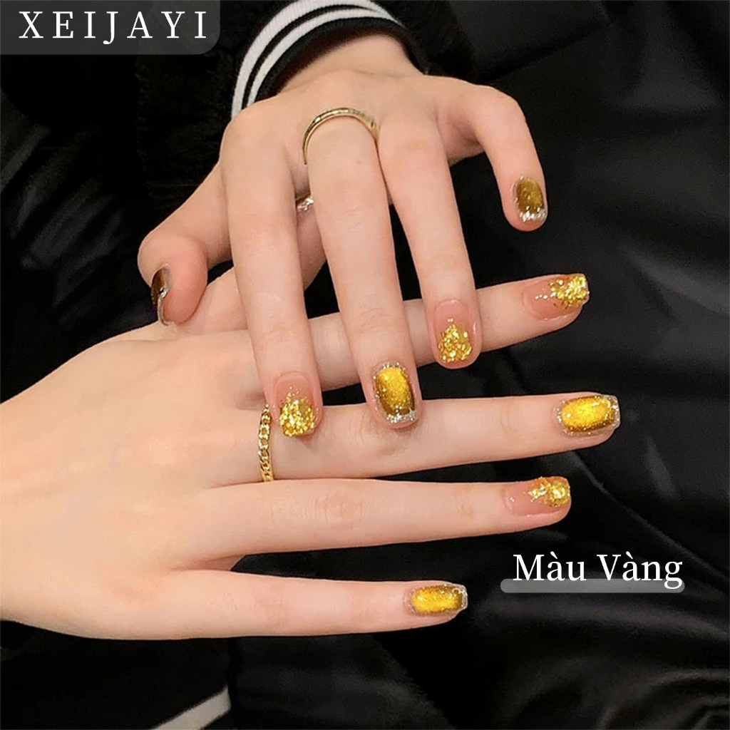 XEIJAYI 5g - Sơn móng tay dạng gel nhũ vàng, lâu trôi, lấp lánh và rực rỡ