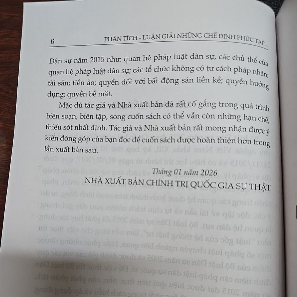 Sách - Phân tích luận giải những chế định phức tạp trong bộ luật dân sự năm 2015 (NXB Chính trị quốc gia Sự thật)