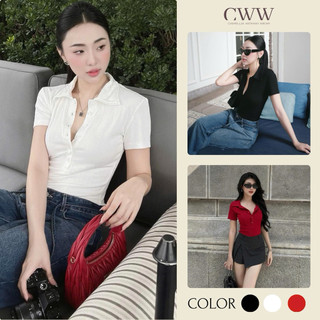 Áo Polo Nữ Cổ Đức Basic Form Ôm. Áo Thun Nữ Cổ Polo Chất Thun Gân Co Giãn A5
