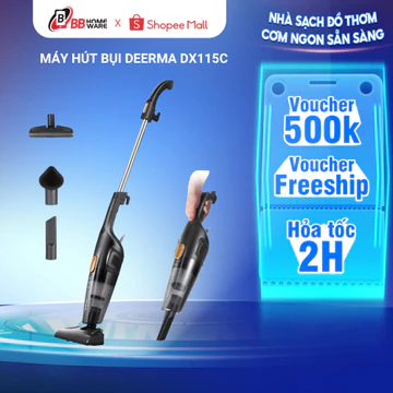 Máy Hút Bụi Cầm Tay DEERMA DX115C - Lực Hút 15000Pa, Kèm 3 Đầu Hút Đa Năng, Bộ Lọc HEPA Lọc Bụi Mịn