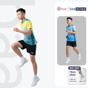 [Đơn 350k Tặng 1 Vớ] Set thun thể thao chạy bộ cho bé siêu nhẹ ultra light mát, thoáng khí 5- 14 Tuổi Baa Active QU46N