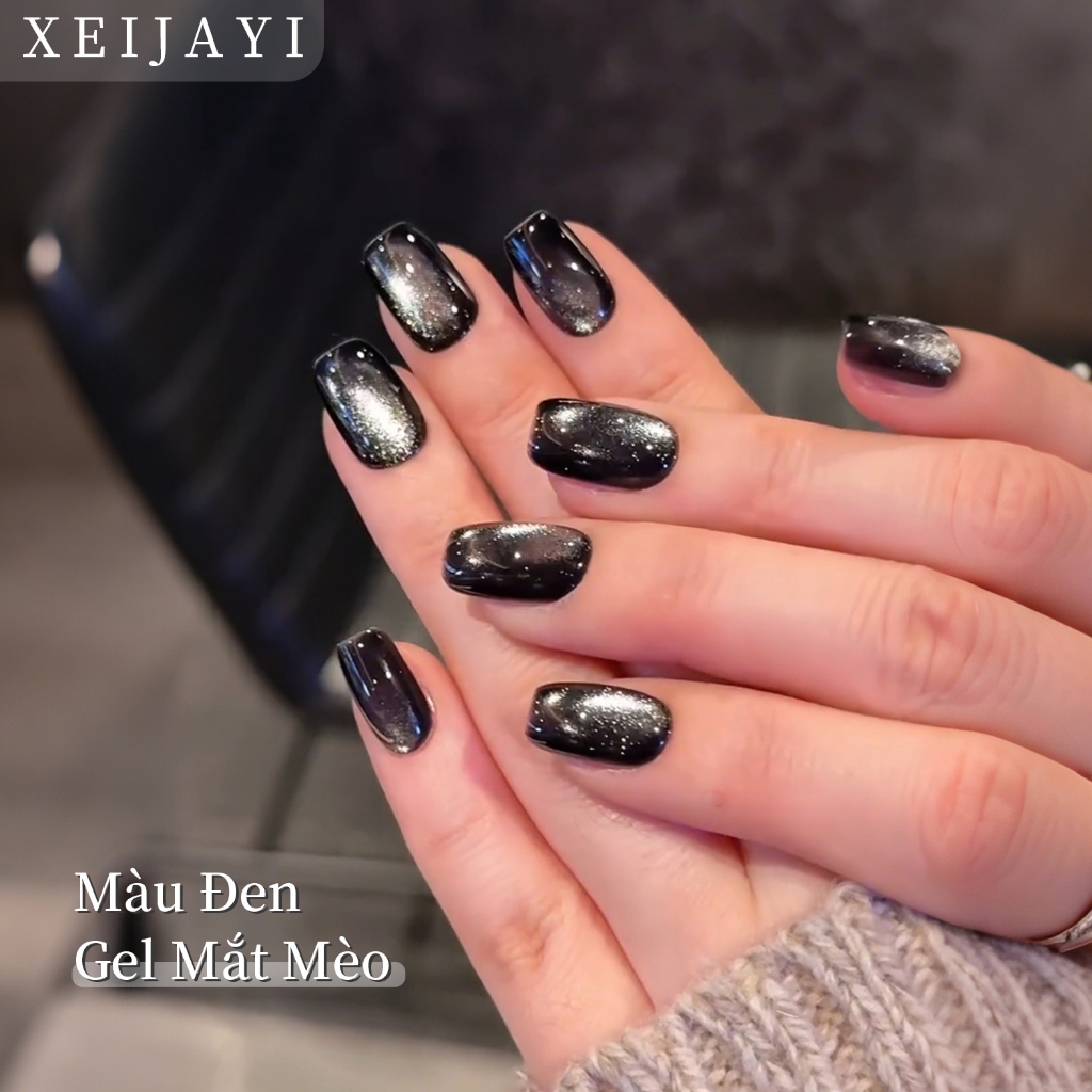 XEIJAYI 5g Sơn móng tay dạng gel mắt mèo đen mới, màu sắc bền lâu, thích hợp cho việc tự làm nghệ thuật vẽ móng.