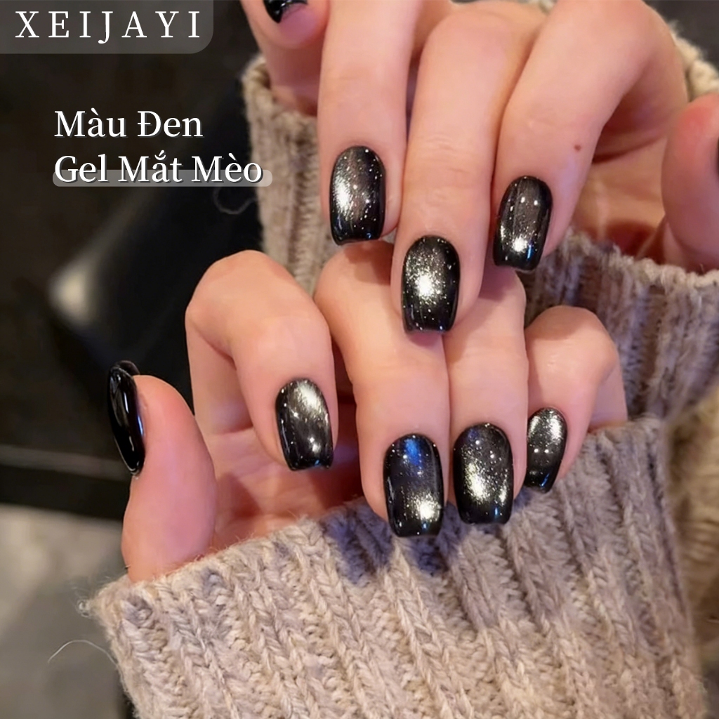 XEIJAYI 5g Sơn móng tay dạng gel mắt mèo đen mới, màu sắc bền lâu, thích hợp cho việc tự làm nghệ thuật vẽ móng.