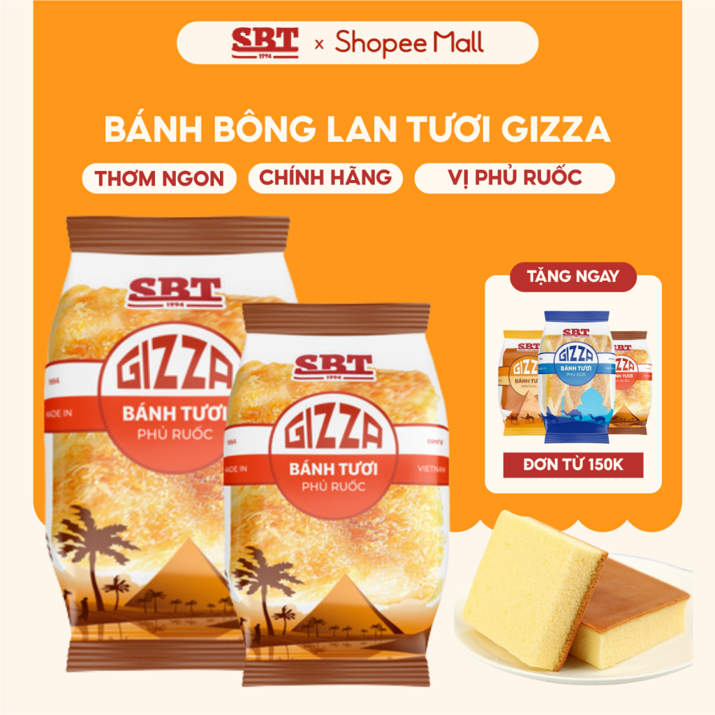 Bánh Bông Lan Tươi Gizza SBT Phủ Ruốc Gói 45g Thơm Ngon, Ngập Tràn Dinh ...