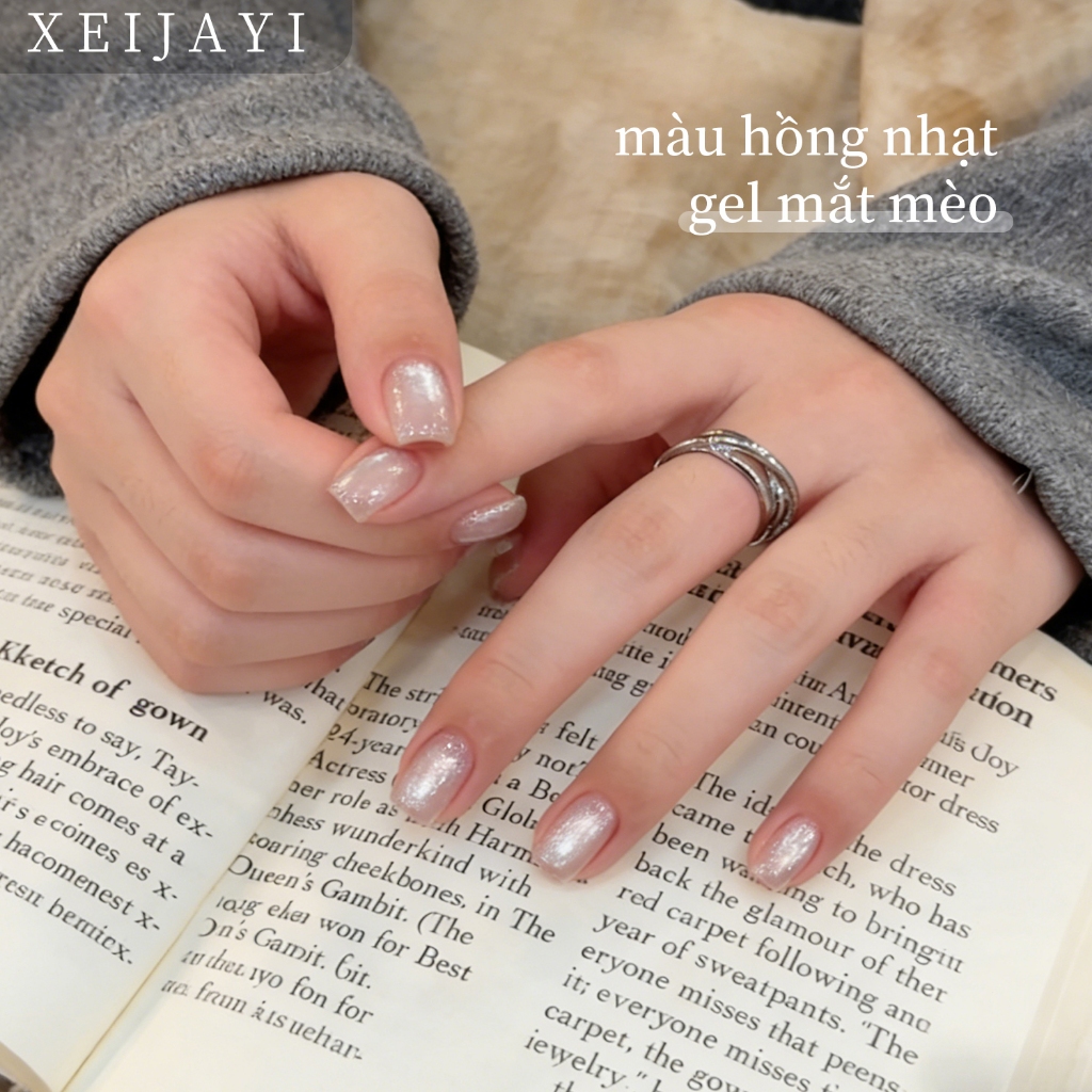 XEIJAYI 5g - Sơn gel móng tay màu nude bóng, hiệu ứng mắt mèo, thích hợp sử dụng tại salon và nhà.