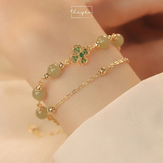 Vòng Tay Nữ Cỏ 4 Lá Mang Phong Cách Hàn Quốc, Quà Tặng Sinh Nhật Ý Nghĩa May Mắn, Bình An [Isa]