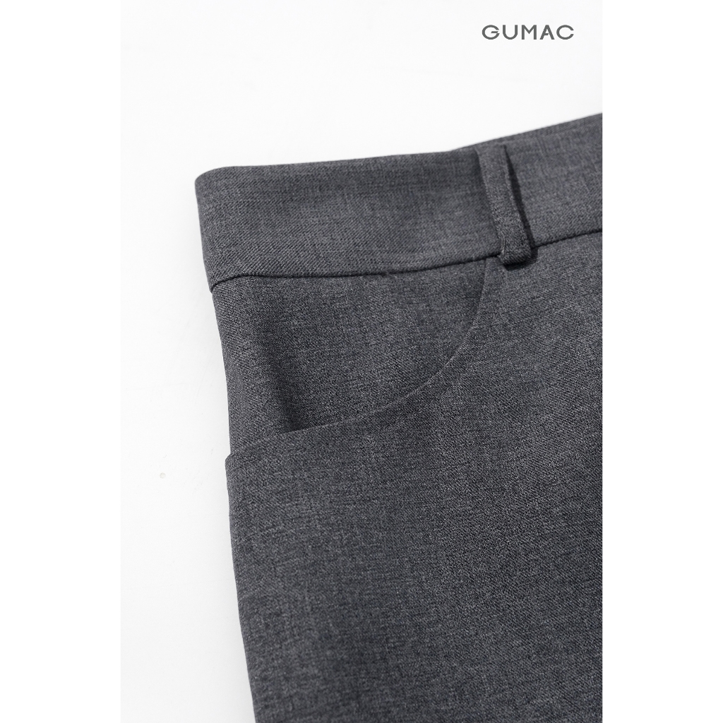 Quần Tây Nữ GUMAC Ống Loe Lưng Cao Cạp Cao Kaki Nhật Đứng Form Cạp Cao Túi Xéo Thời Trang QG03006