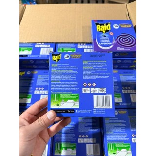 Combo 4 Hộp 10 khoanh nhang muỗi Raid Hương Lavender 120g