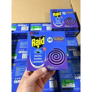 Combo 4 Hộp 10 khoanh nhang muỗi Raid Hương Lavender 120g