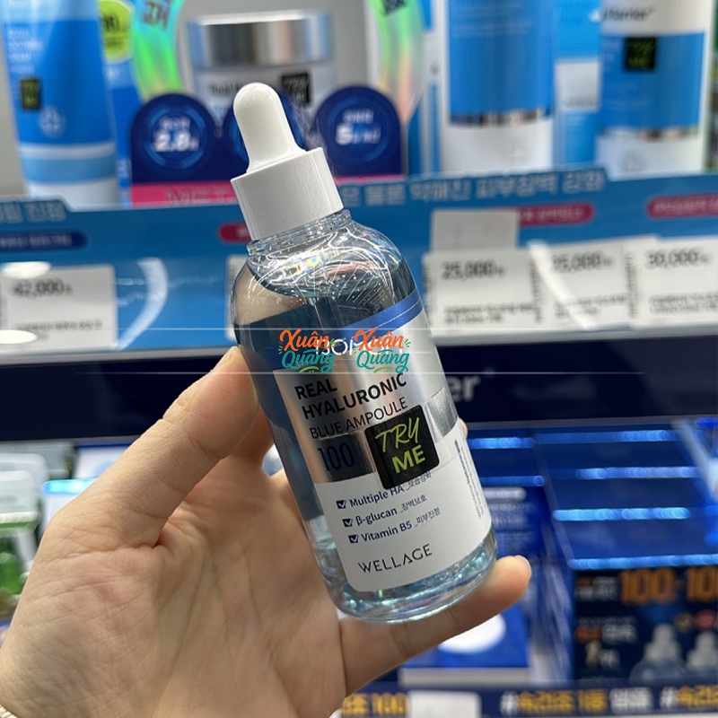 【Nhập khẩu chính hãng từ Hàn Quốc】 Tinh chất cấp nước WELLAGE Real Hyaluronic Blue Ampoule 100ml