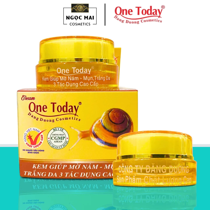 Kem ốc sên one today ngừa mụn xóa nám trắng da 3 tác dụng VIP 15g (hộp lớn)
