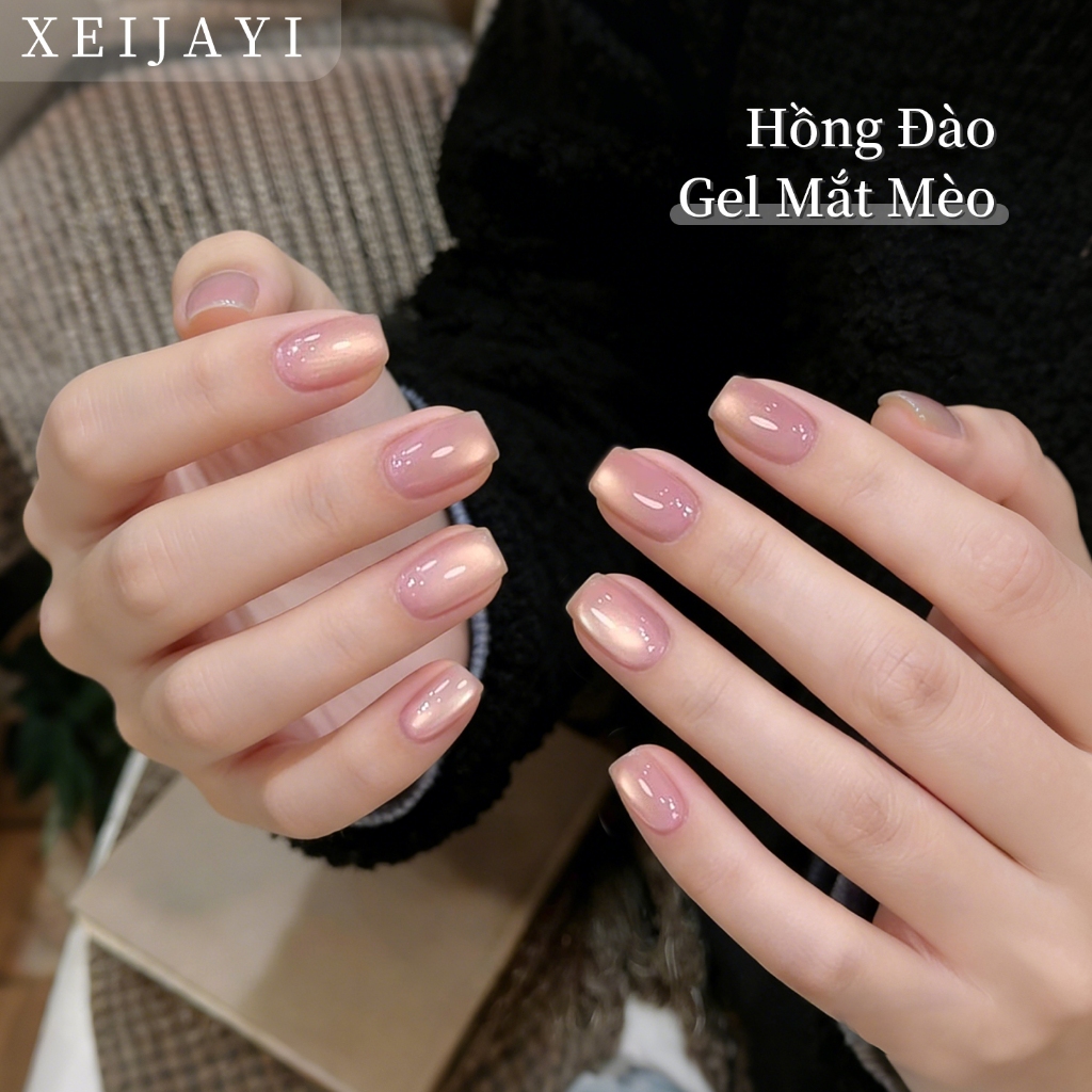 XEIJAYI 5g-Sơn móng tay gel mắt mèo màu hồng mới , màu sắc bền lâu, thích hợp cho việc tự làm nghệ thuật vẽ móng.