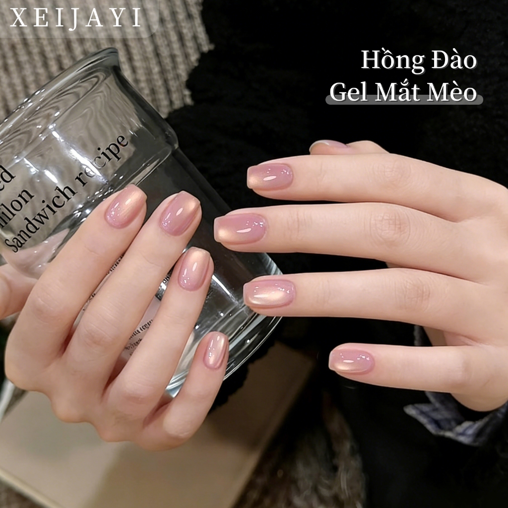 XEIJAYI 5g-Sơn móng tay gel mắt mèo màu hồng mới , màu sắc bền lâu, thích hợp cho việc tự làm nghệ thuật vẽ móng.