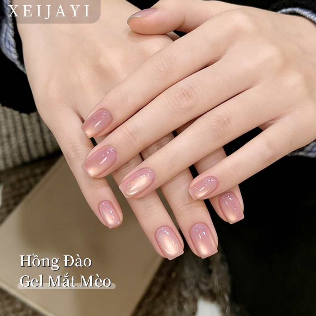 XEIJAYI 5g-Sơn móng tay gel mắt mèo màu hồng mới , màu sắc bền lâu, thích hợp cho việc tự làm nghệ thuật vẽ móng.