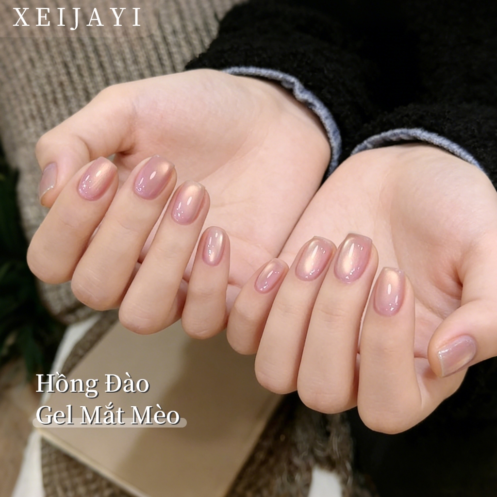 XEIJAYI 5g-Sơn móng tay gel mắt mèo màu hồng mới , màu sắc bền lâu, thích hợp cho việc tự làm nghệ thuật vẽ móng.