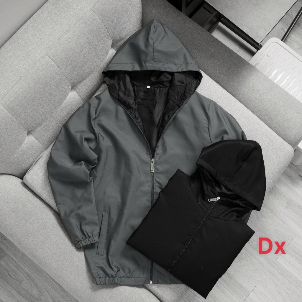 Áo khoác dù cặp nam nữ form rộng chống nước nhẹ có mũ unisex hot trend 2026