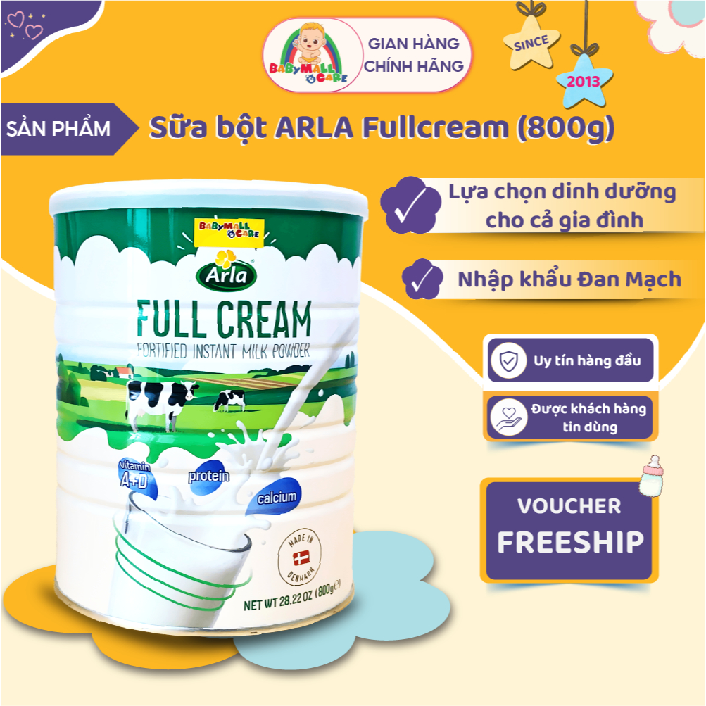 Sữa Bột Nguyên Kem Arla Full Cream 800g Lựa Chọn Dinh Dưỡng Cho Gia Đình | Babymall & Care