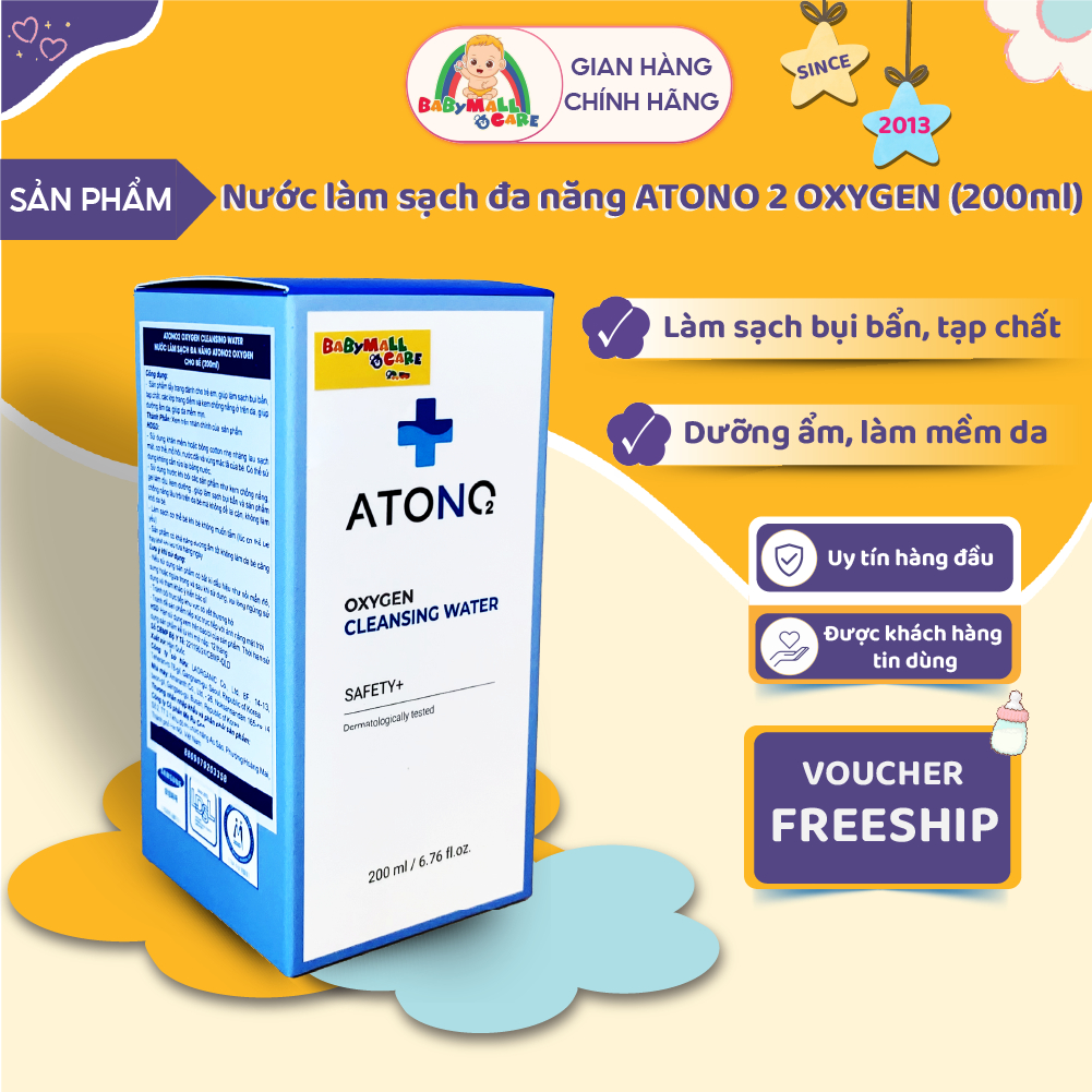 Nước Làm Sạch Đa Năng Hàn Quốc Atono2 Oxygen 200ml Cho Bé, Mịn Da, Sạch Da | Babymall & Care