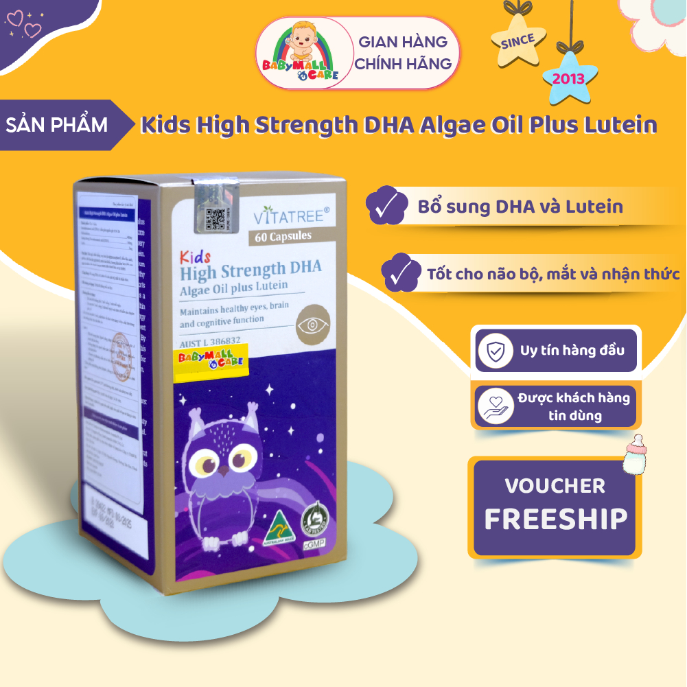 Kids High Strength DHA Algae Oil Plus Lutein Babymall & Care DHA Vi Tảo Cho Trẻ