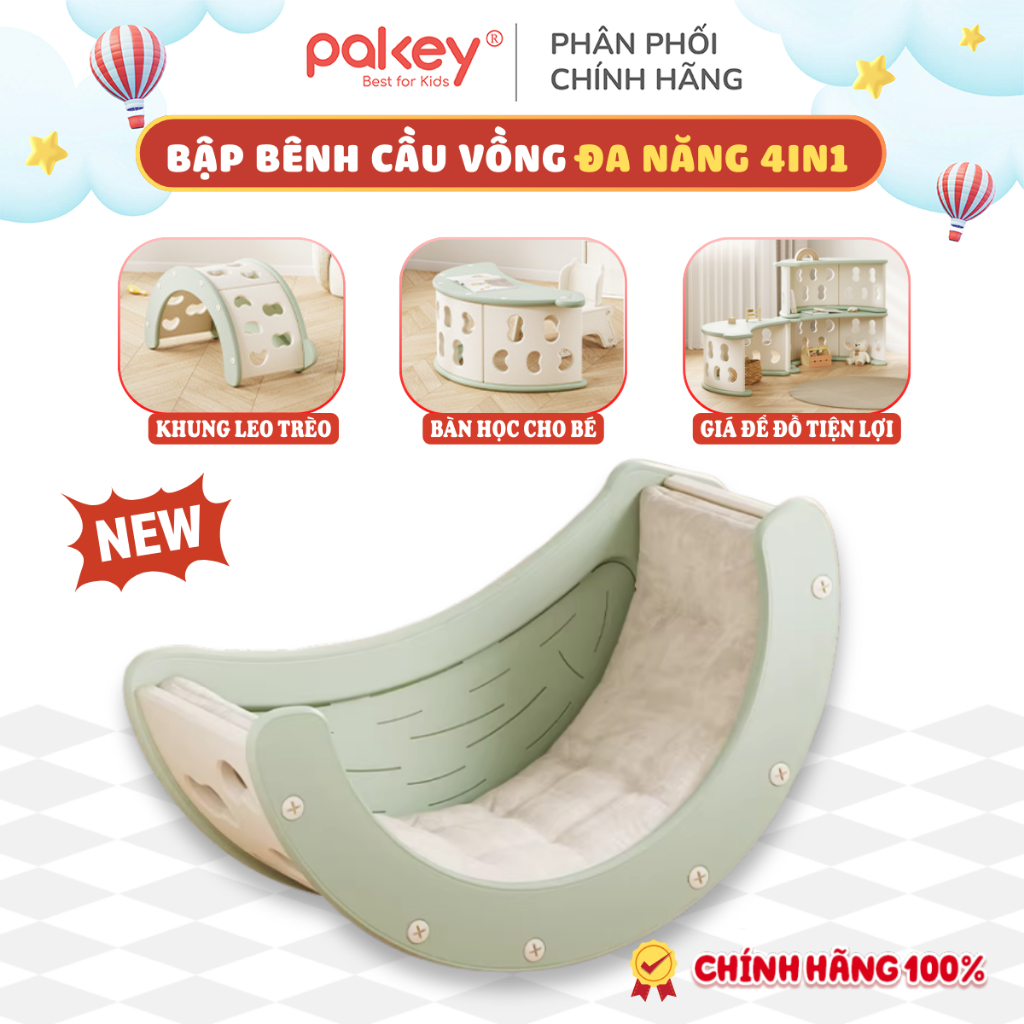 [HỎA TỐC] Ghế Ngồi Bập Bênh Hình Cầu Vồng, Đồ Chơi Vận Động Thang Leo Trèo, Bàn Học, Bập Bênh Đa Năng Cho Bé