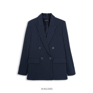 Set 4 chi tiết lẻ Blazer, chân váy, gile và quần kẻ sọc HAGOO công sở [B8075-Q737-CV743-A8075]