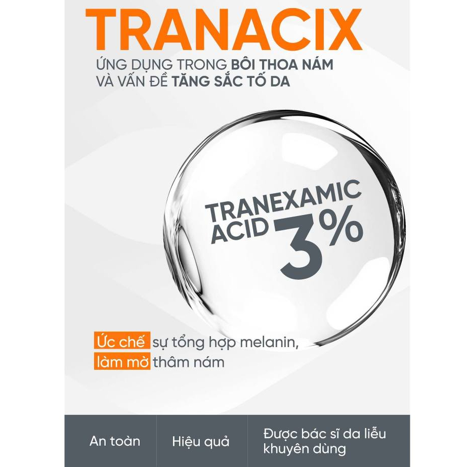 Kem bôi nám và dưỡng trắng sáng da Tranacix Cream 30G dùng cho ngày và đêm