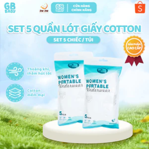 Set 5 Quần lót giấy cotton sử dụng 1 lần tiện lợi cho mẹ đi sinh Gbbaby siêu mềm và thấm hút tốt