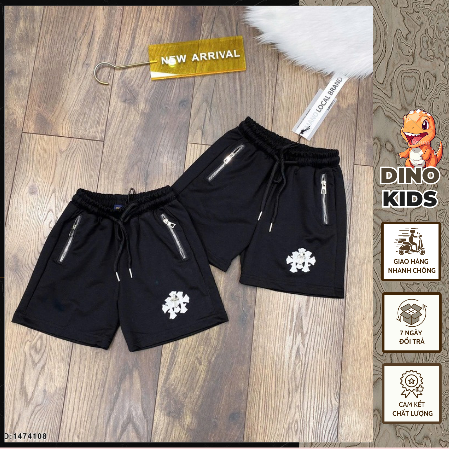 Quần lửng bé trai phối túi khóa kéo chôm hớt hàng siêu đẹp-Quần short đen cho bé trai cạp chun hàng cao cấp