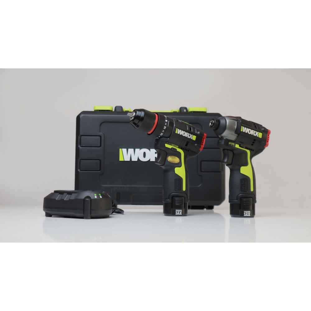 Combo Worx WU920X Khoan 3 CN WU131x & Chuyên Vít WU132 ( 2 Pin 2Ah & Sạc ) Chính Hãng Bảo Hành 12 Tháng