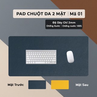 Lót Chuột Cỡ Lớn Da PU 2 Mặt Kích Thước 40x60cm - Chống Nước 100% - Chống Xước - Chống Bụi